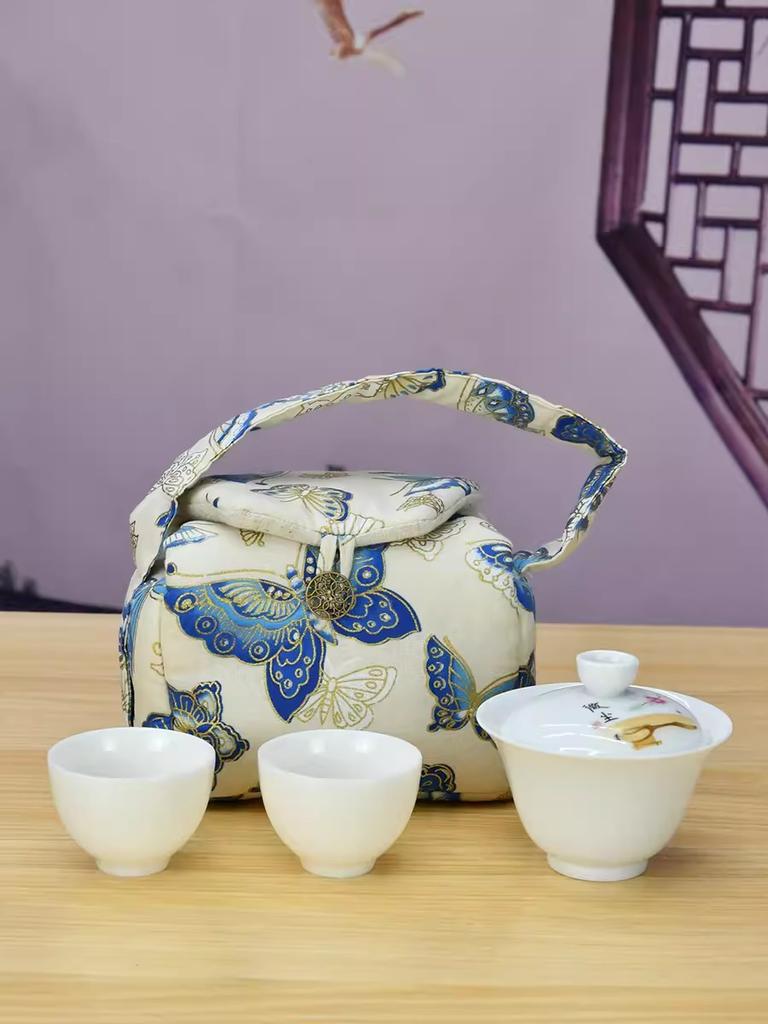 Vintage Teaware Storage Bag Accessories, Teacup Teapot Bags, Travel Outdoor Portable Tea Cup, Cozies Food Jewelry, Nuts Packag