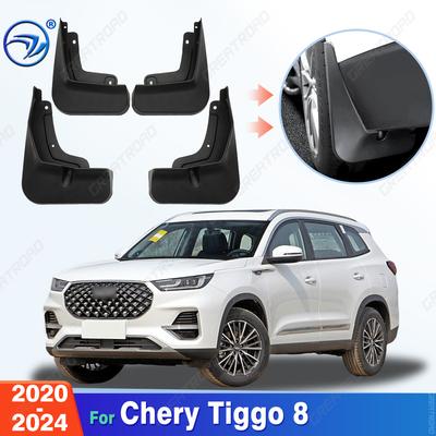 4 шт. Прочные ABS Брызговики для Chery Tiggo 8 PLUS -2024 Защита от брызг Грязезащитные щитки Крыло Авто Аксессуары