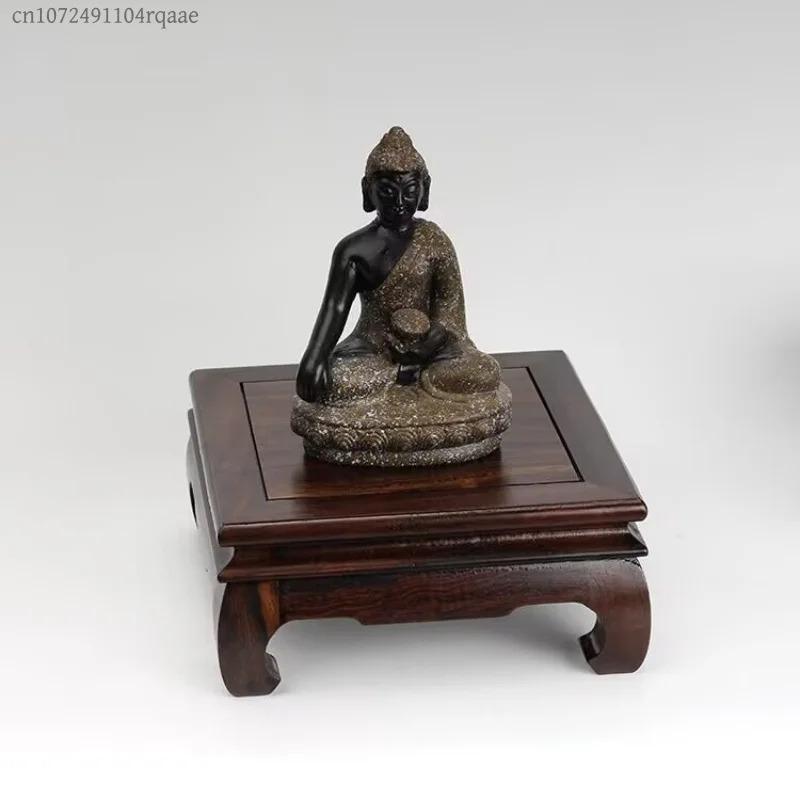 Mini Side Table For Tea Corner & Decor Shelf | Ebony Display Stand To Showcase Bonsai, Teapot Sets, Miniature Landscapes Base