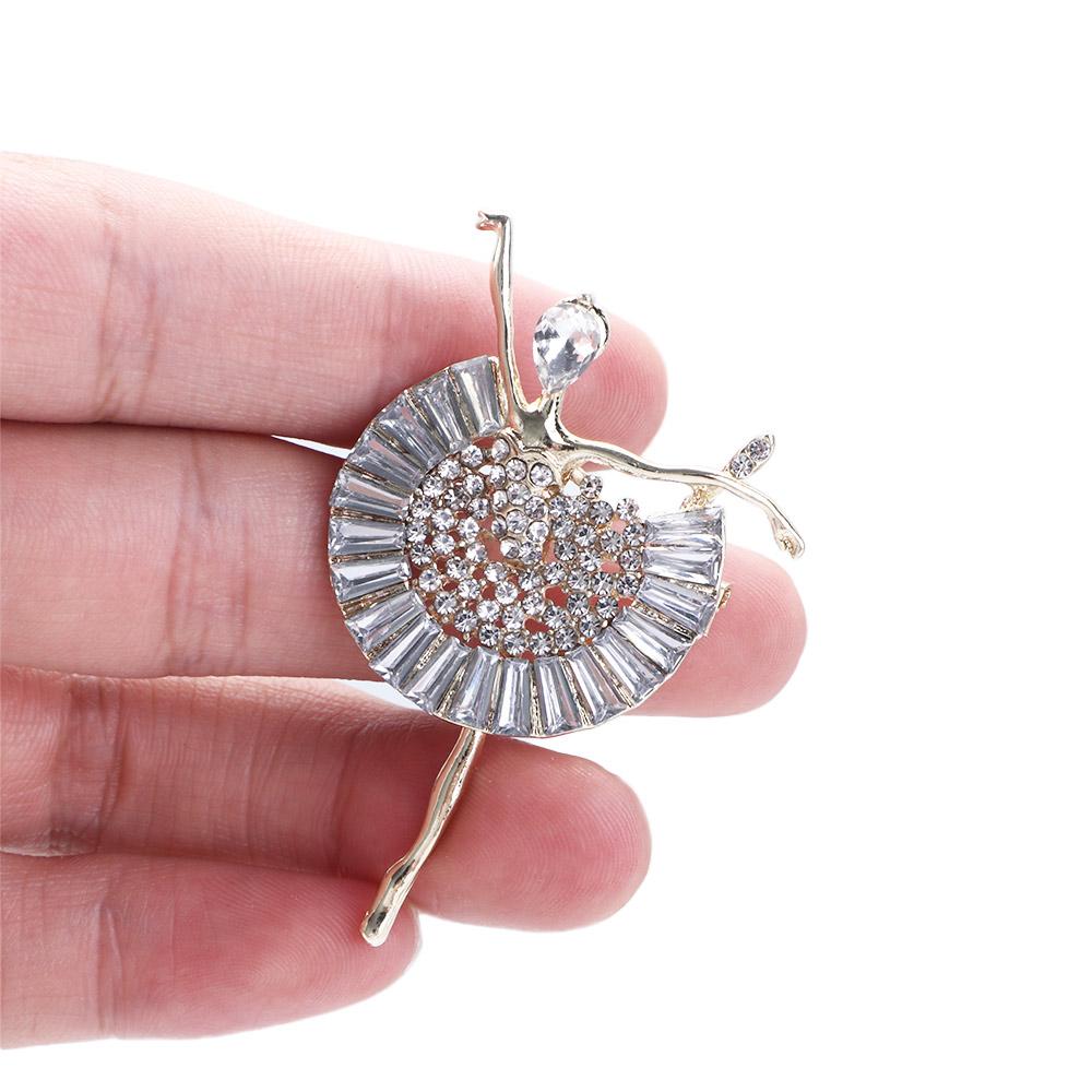 Rhinestone Brooch Crystal Girl Gift Korean style Ballerina Pin Women's Brooch Ballet Girl Brooch