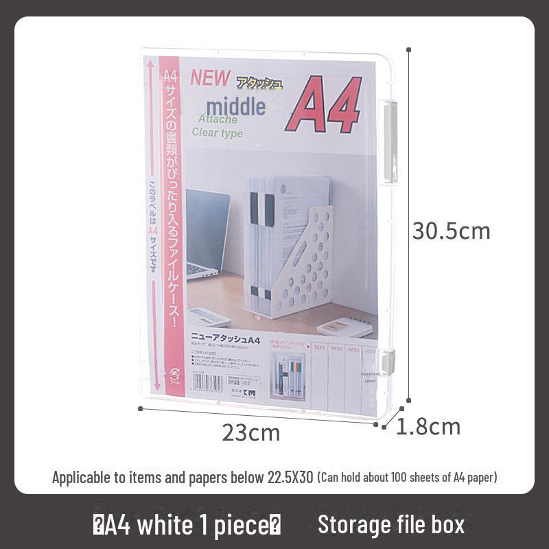 A4 Transparent Plastic Document Storage Box - Dustproof File Organizer