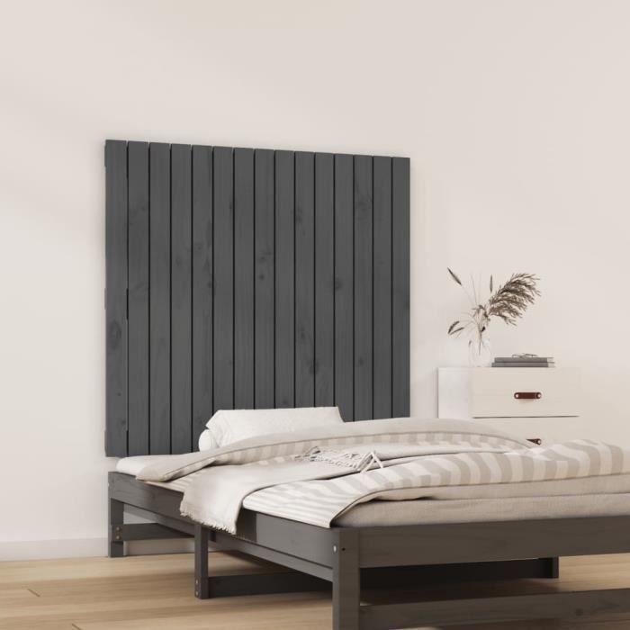 824885 vidaXL Wall-mounted Headboard Grey 95.5x3x90 Cm Solid Pine Wood