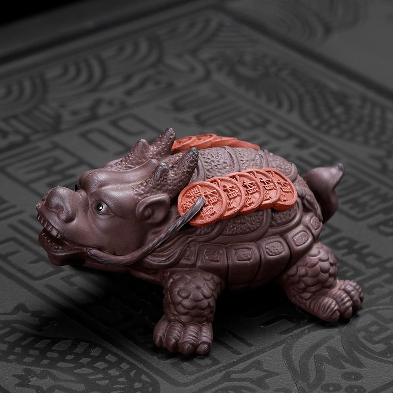 1 шт. Чайное сокровище Фиолетовый песок Чай Игра с Pixiu Золотая жаба Чай Домашнее животное Украшение ручной работы Привлечение богатства