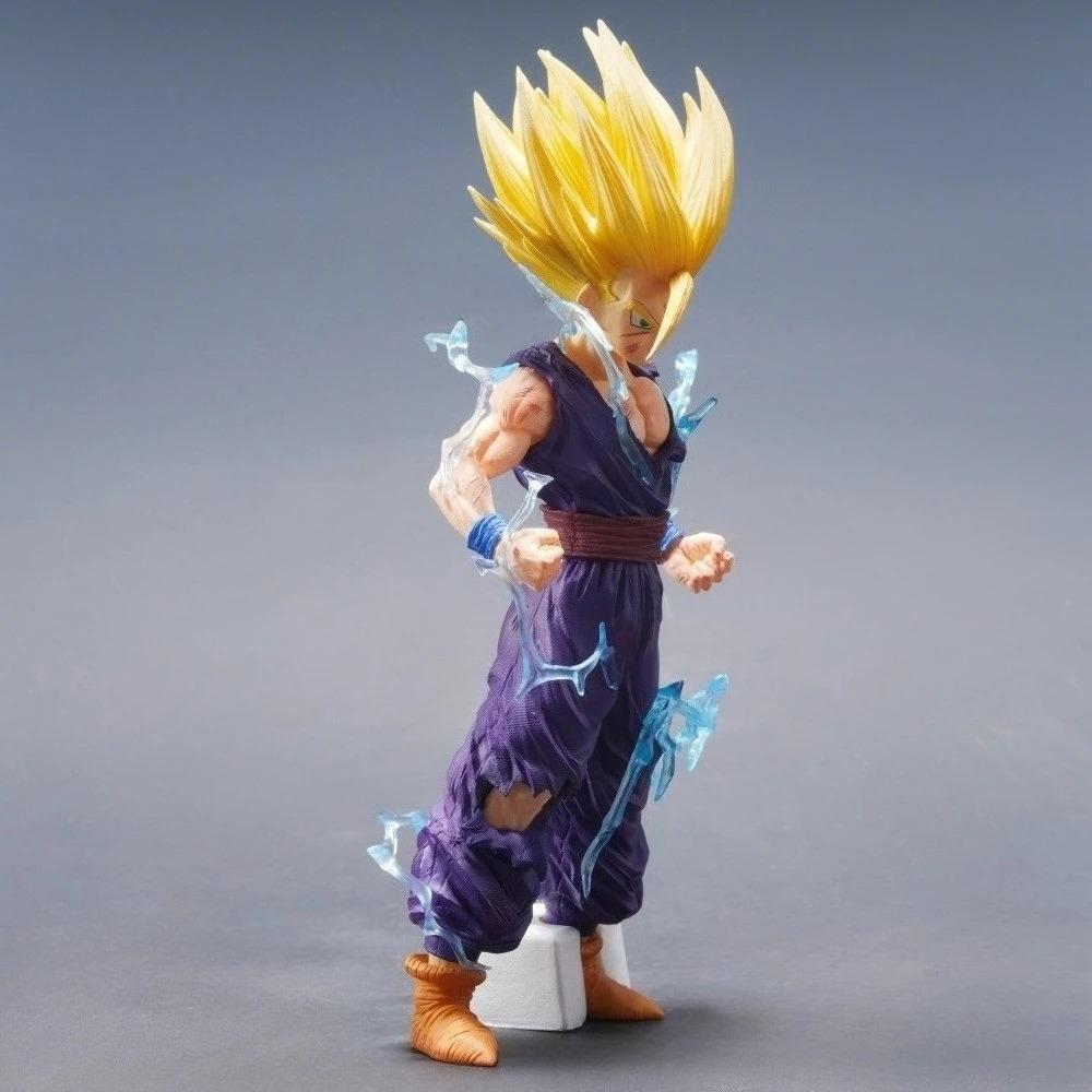 24 см/9,45 дюйма Аниме Фигурка Dragon Ball Супер Сайян Сын Гоку Фигурки Действия ПВХ Настольное Украшение Коллекционная Модель Игрушки Подарки 2 Круглых Сенсорных Сжимаемых