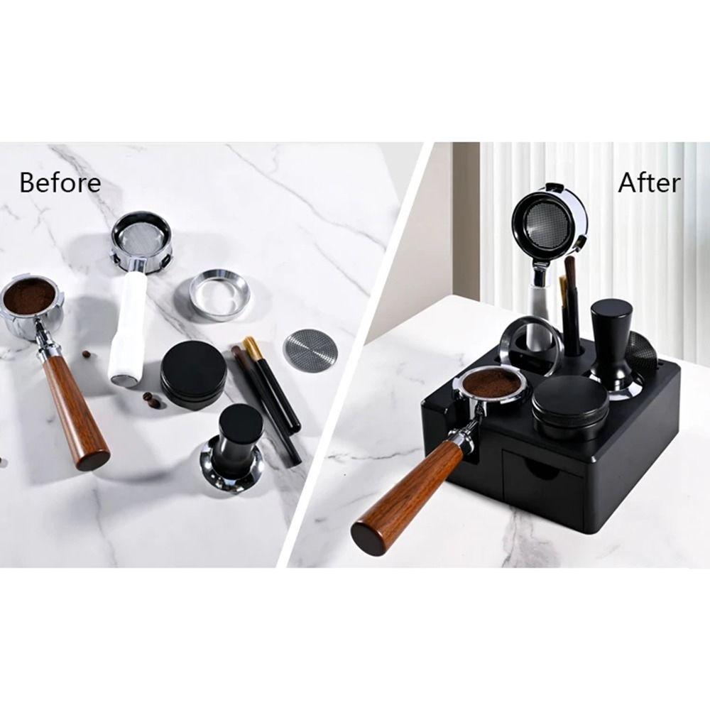 with Storage Drawer Espresso Portafilter Holder Coffee Tamper Stand Coffee Shop Use