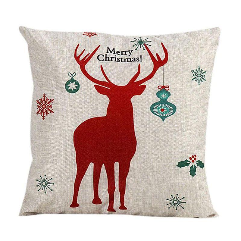 Luxurious Christmas Pillow Case Glitter Cotton Linen Sofa Throw Cushion Cover For Cozy Living