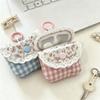Multifunctional Earphone Storage Bag Plaid Earphone Mini Pouch Headphone Case  Daily Use