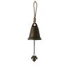 Vintage Hanging Bell Rustic Metal Wind Chime Retro Hanging Wind Bell with Owl or Leaf Pendant for Home Entrance Farmhouse Garden Decoration