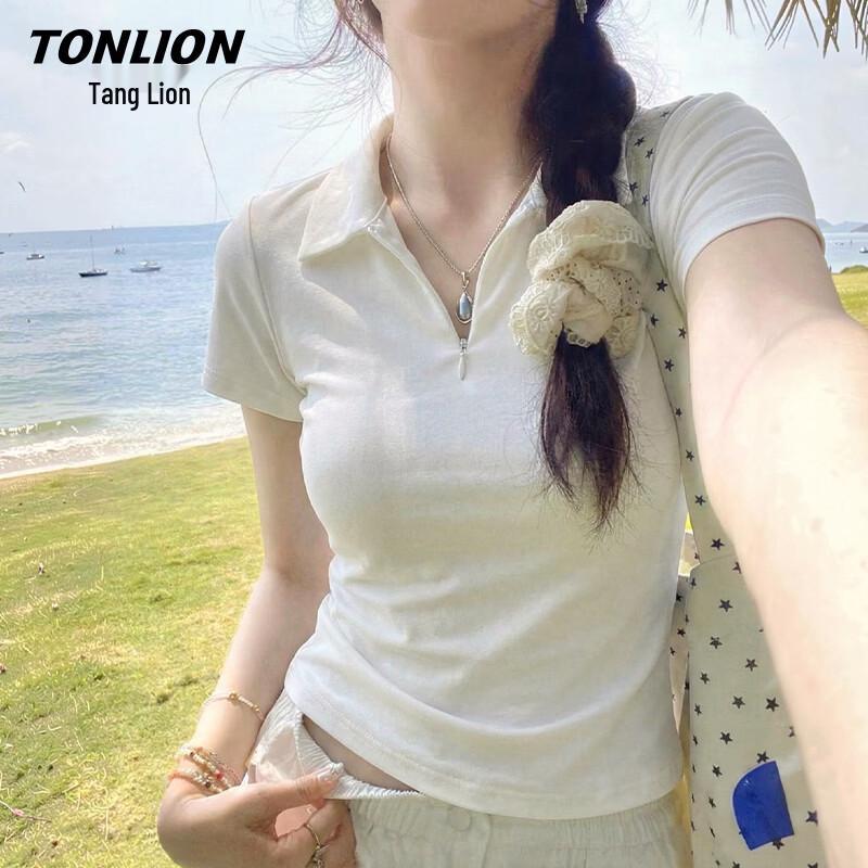 Женская футболка-поло TonLion с полумолнией