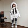 American fur collar hooded down cotton-padded clothes for women's winter new cotton-padded clothes thickened loose short cotton-padded jackets trendy
