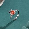 925 Sterling Silver Silver Creative Design Retro Do Old Coins Money Bag Ring Coin Element Opening Ring for Men and Women