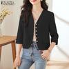 Women Casual V-Neck 3/4 Sleeve Summer Cardigan Tops