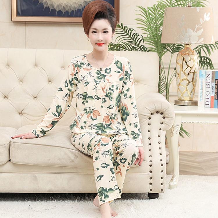 Весна, лето, осень, пижамы больших размеров, женские пижамы с длинными рукавами, большие размеры, свободный костюм с принтом, мягкий и удобный, приятный для кожи