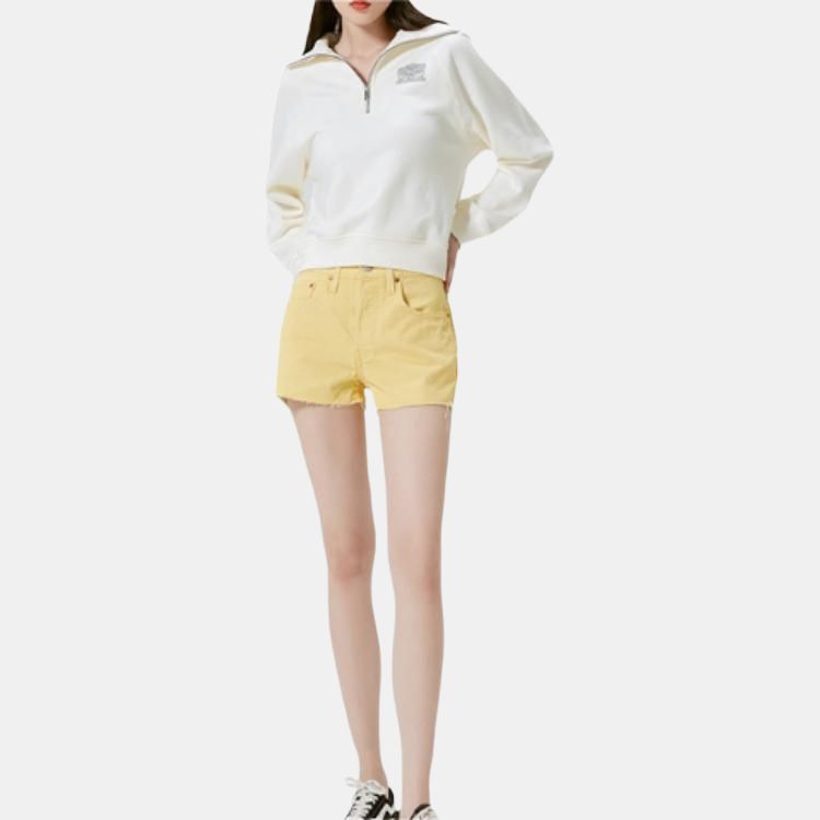 Женский свитшот Levis FW22 однотонный на молнии с длинным рукавом белый A5194-0001