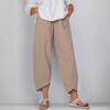 Spring Summer Women Simple Loose Casual Nine-Point Pants for Women Solid Color Cotton Linen Wide Leg Pants