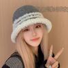 Плюшевая панама без полей, зимняя теплая вязаная шапка, новинка 2023 года, панама с необработанными краями для девочек, девичья