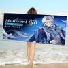 Genshin Impact Нёвиллет Микрофибра С принтом Пляжное полотенце Альпинизм Йога Пляж Плавание Бег Впитывающее Мягкое полотенце