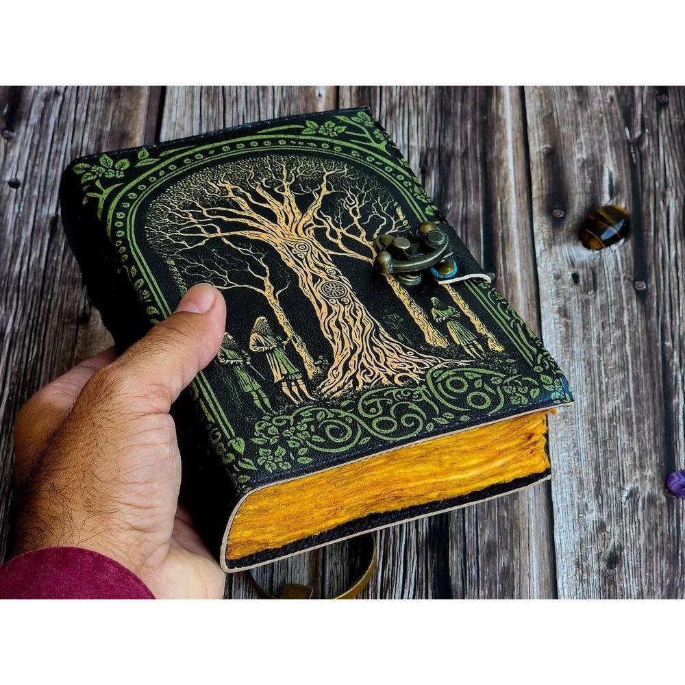 Leather Journal Tree of Life - Genuine Leather Notebooks For Women Grimoire
