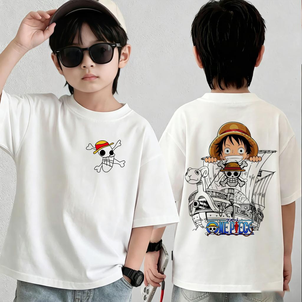 Summer New Arrival One Piece Pattern Tshirt unisex anime print casual shortsleeved fashionable streetwear top Y2K style