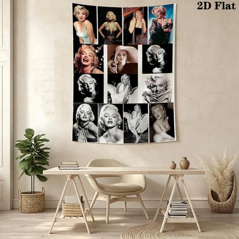 Vintage Dictionary Art Marilyn Monroe Elegance Tapestry Fashion Print Wallmounted Background Cloth Background Wall Hanging Cloth Home Decor