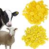 100pcs Animal Ear Tag Plastic Identification Card Anti Lost Marker for Farm Cattle Sheep PigsYellow