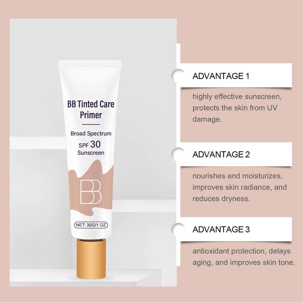 Sunscreen BB Cream Protect Sun Burn Calm Redness Balance Oil Shine Conceal Face Blemish Enhance Skin Barrier Portable Concealer