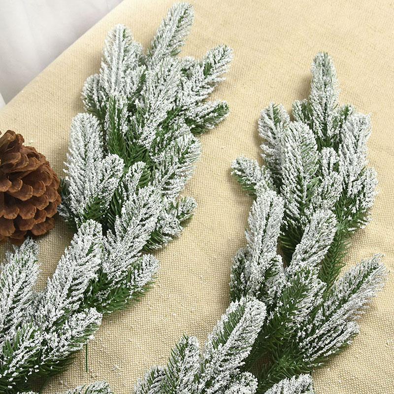 6pcs Artificial Simulation Pine Needles Artificial Green Leaves Plants Christmas Pine Branches