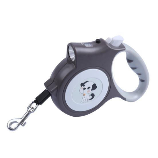 5m Retractable Pet Leash with LED Flashlight Ergonomic Handle Adjustable Long Walking Dog Leash for Small Medium Dogs