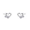 Love Stud Earrings Women's Simple and Small Personalized Metal Heart Earrings Autumn and Winter
