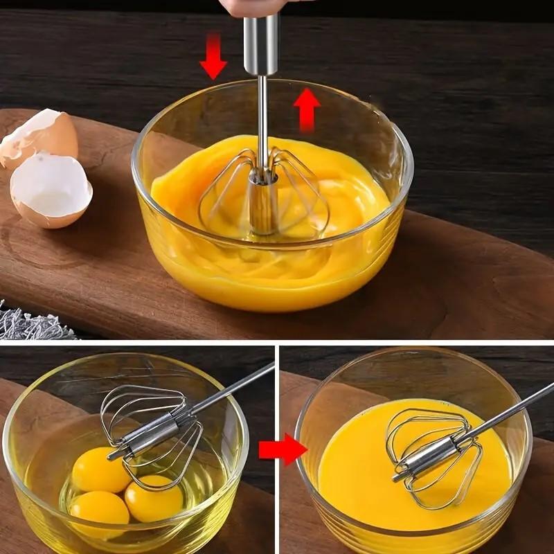 Hand Pressure Egg Beater Rotating Semi-Automatic Mixer Coffee Milk Mixing Egg Beater Balloon Wire Whisk Egg Kitchen Baking Cooking Tools