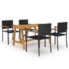 Day and Night - Day and Night Garden Dining Set 5 Pieces Black