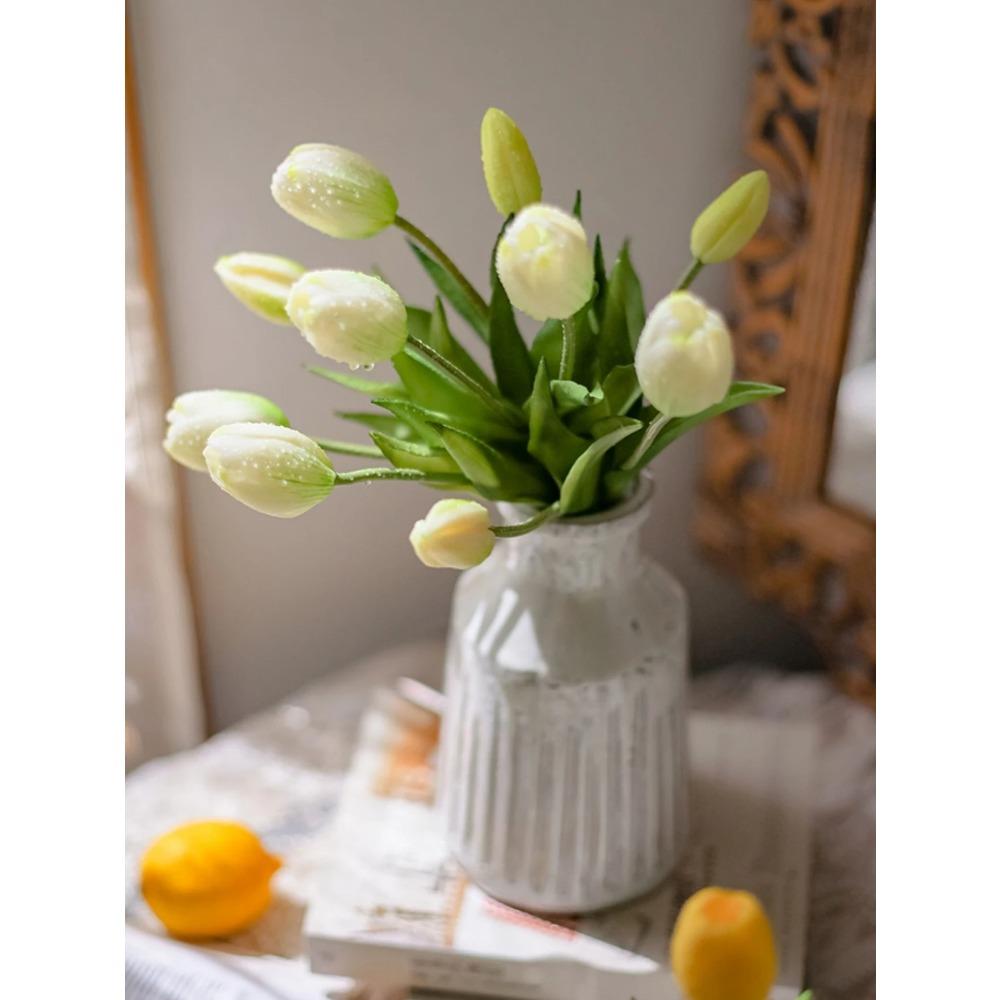 5 шт. Искусственный букет тюльпанов Силиконовые искусственные цветы Украшение для вечеринки Украшение для стола в гостиной Цветочная композиция Декорация