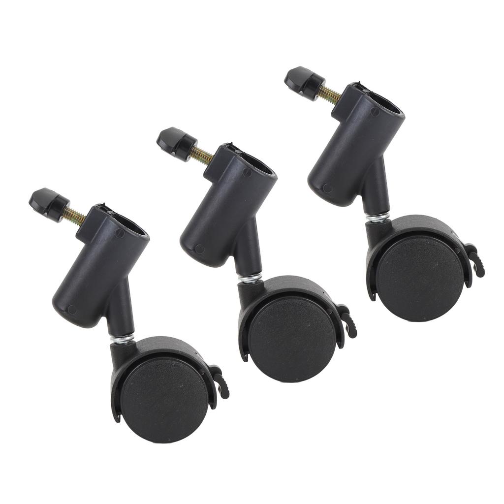 3pcs Light Stand Wheels with Brake 16MM 360 degrees  Rotating Quiet Easy to Install Tripod Swivel Casters for Live