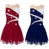 Kids Girls Dance Mesh Splice Sleeveless Ballet Leotard Dress Dancewear Skating Costumes