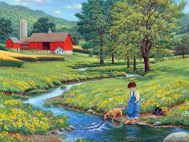 Набор для алмазной живописи Пейзаж Ферма 5D DIY Алмазная вышивка крестиком Весенняя мозаика со стразами Домашний декор