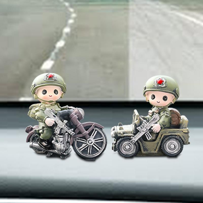 Статуэтка солдата 2 шт. смола декор комнаты статуи солдат искусство скульптура коллекционная фигурка для автомобиля спальни гостиной стола