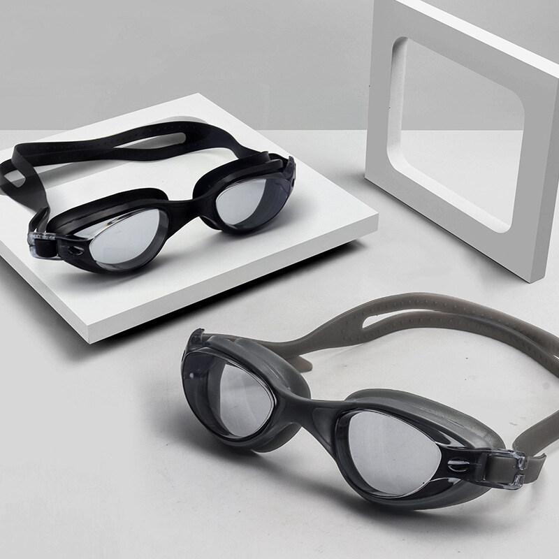 Очки для плавания для взрослых для мужчин и женщин, водонепроницаемые, противотуманные, HD, с плоским зеркалом, очки для плавания, регулируемые силиконовые очки для плавания и дайвинга