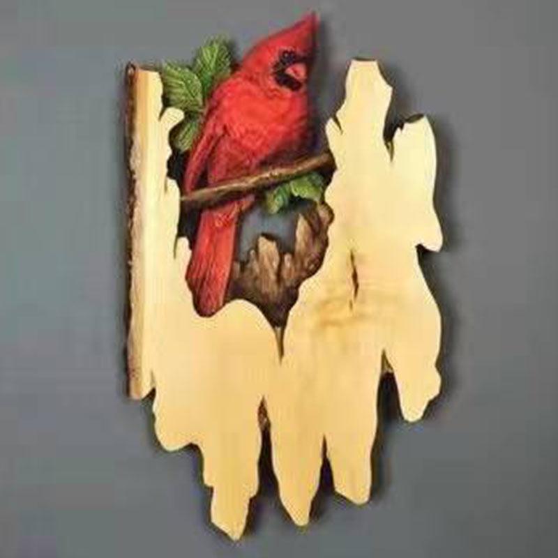 Animal Carving Handcraft Wall Hanging Sculpture Wood Raccoon Bear Deer Hand Painted Home Living Room Decoration Fast Shipping