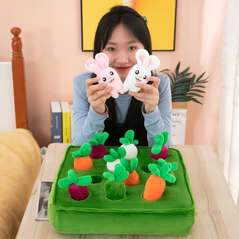 Детские развивающие игрушки для раннего образования, кукольные тянуть морковь, плюшевые игрушки, интерактивная игрушка, кукла