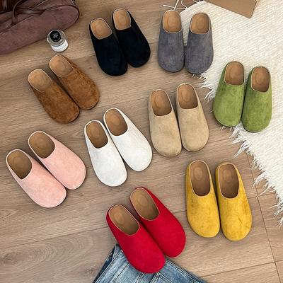 Ленивая обувь Французский ретро верхняя одежда Обувь Boken тапочки одна педаль универсальный повседневный полушлепки ранняя весна новая сумка голова шлепки