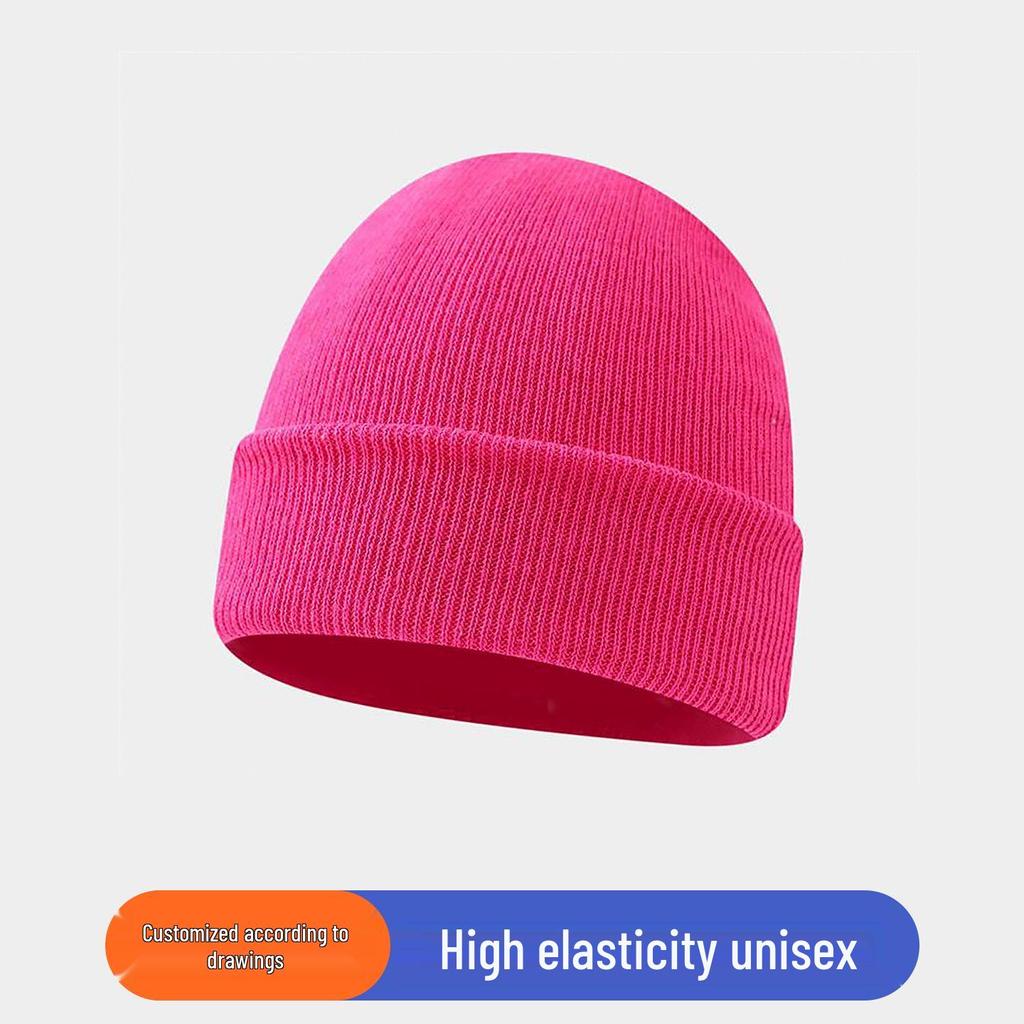 Персонализированная зимняя шапка бини с логотипом - Вязаная шапка с вышивкой на заказ, Теплый осенний подарок, Однотонная