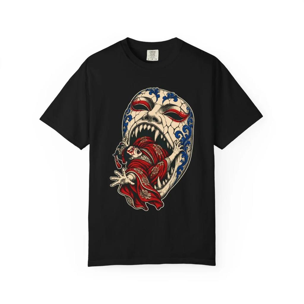 Fanged Opera Mask Actor Graphic T-Shirt Black Front Print Comfort Colors 1717