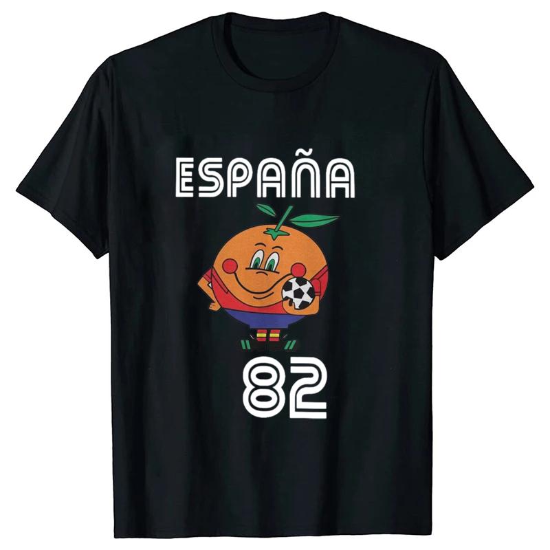 S-5XL Naranjito T Shirt Men T-Shirt Crewneck Espana 82 Spain Mascot 1982 Soccer Football Tee Sh