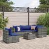 VidaXL Garden Lounge Set 6 Pcs with Cushions Grey Wicker, Outdoor Sofa Set, Garden Corner Sofa, 3308167