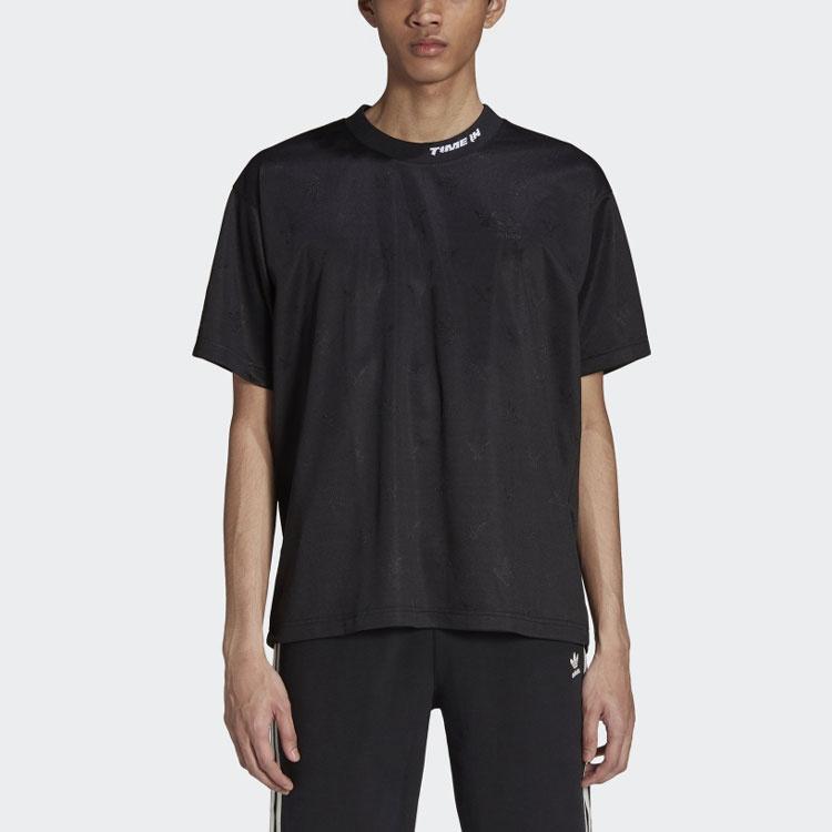 adidas originals x NINJA Crossover Collar Alphabet Sports Round Neck Short Sleeve Black Men's GP2316