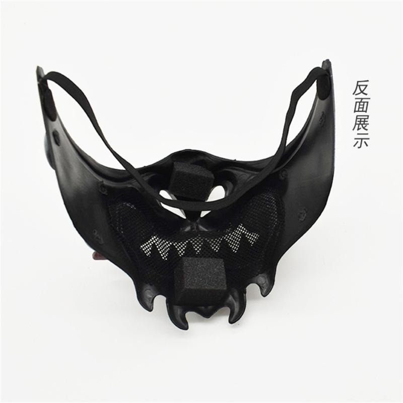Half Face Mask Halloween Cosplay Mask Masquerade Mask Party Mask Japanese Mask Devil Samurais Mask for Carnivals