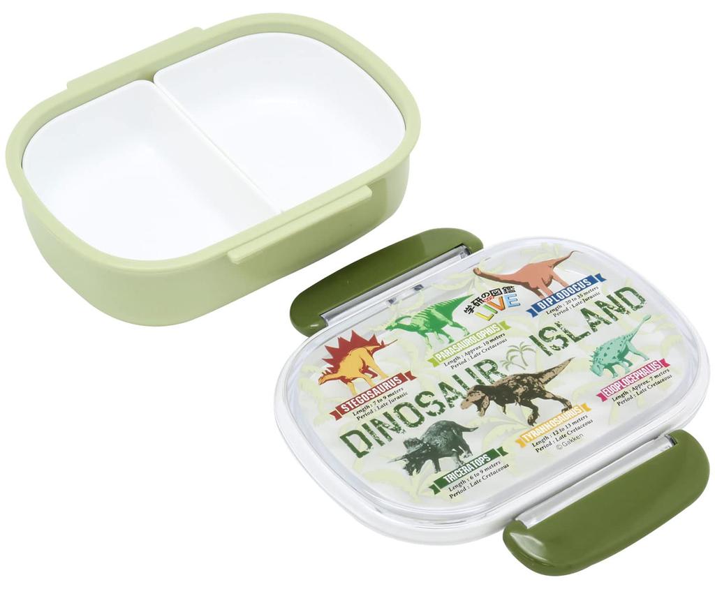 OSK Bento Box Lunch Box Gakken Illustrated Book LIVE 360ml by Removing the Made In Japan Dishwasher Safe Green [With Core/Lock Type/Microwaveable Lid]