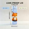 1PC Fluffy Forest Fox Cartoon 750ml Color Plastic Sports Water Bottle Leakproof Flip Straw Lid Suitable for Sports Office Home Use