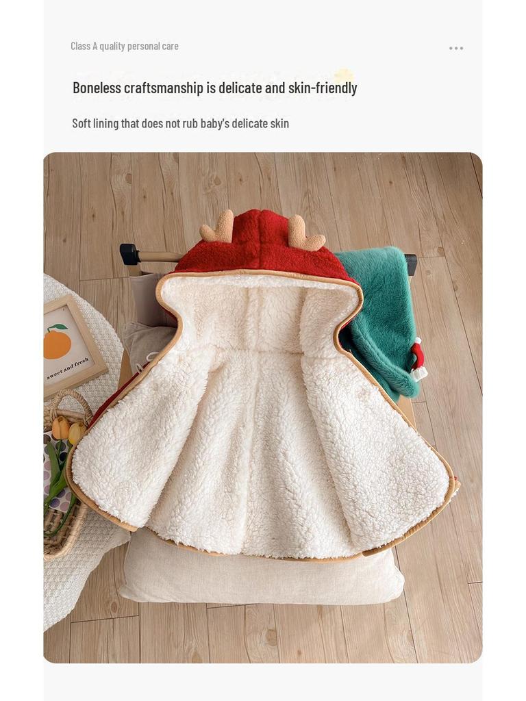 Супер милое плюшевое детское пальто-накидка на осень и зиму