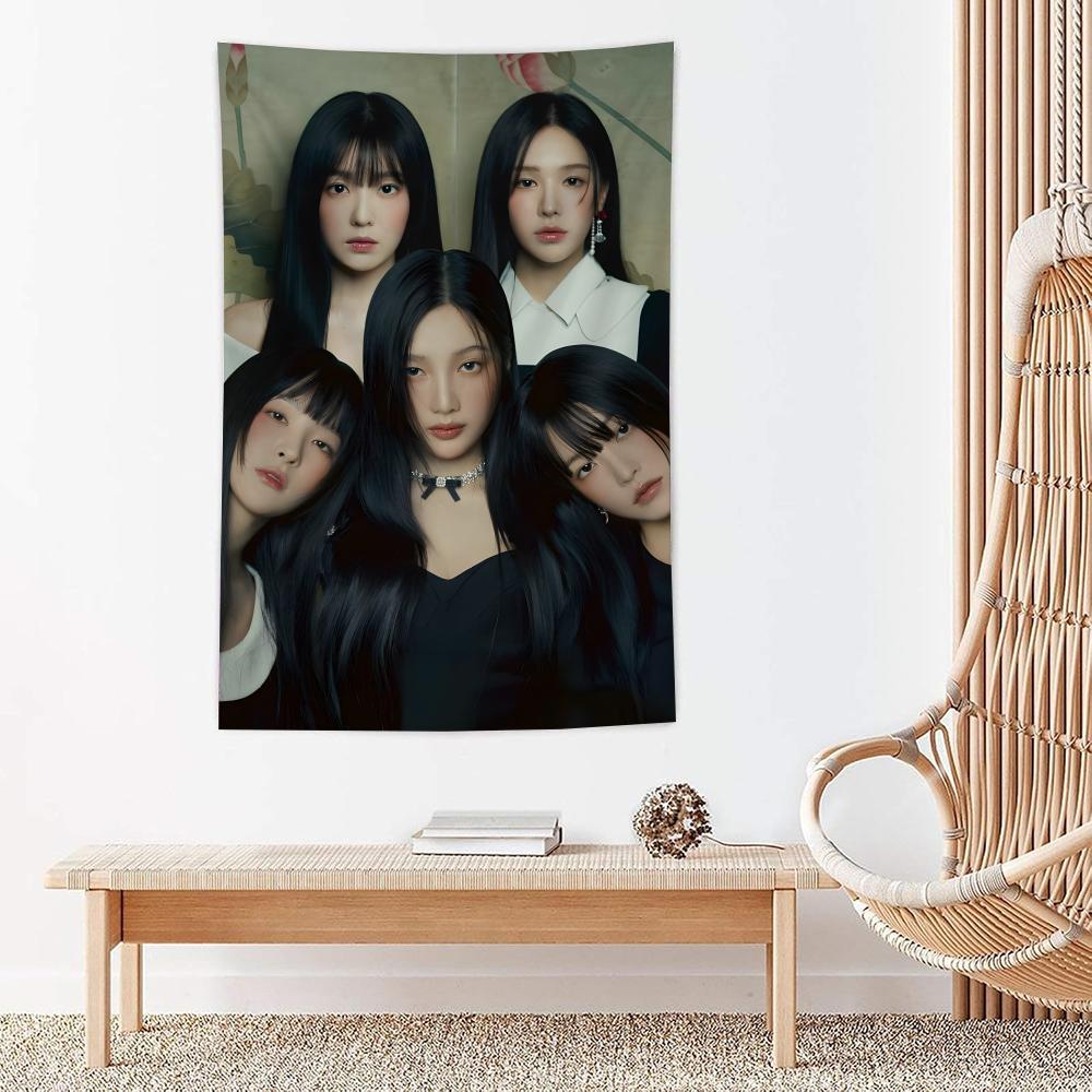 Kpop Band Rred Velvet Tapestry Microfiber Wall Hanging For Bedroom Living Room Decor Outdoor Festival Garden Bar Background